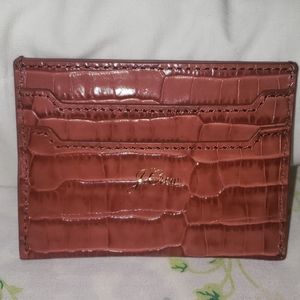 J.Crew croc-embossed leather card holder